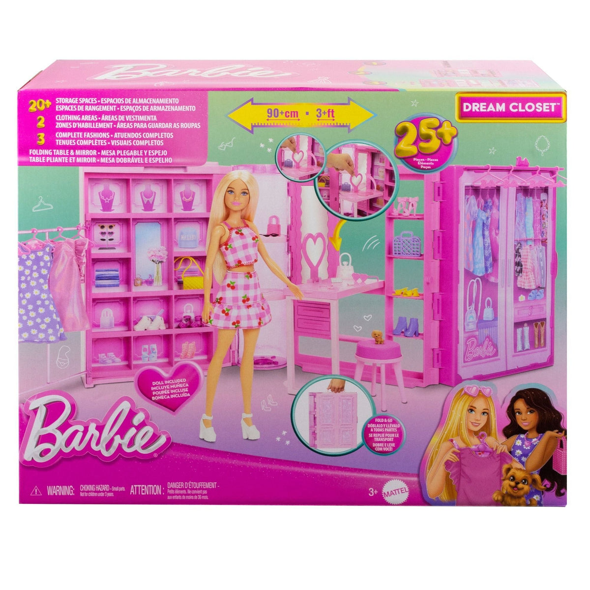 Barbie Dream Closet Toy Playset with Series 3.0 Fashion Doll and 25+ Accessories