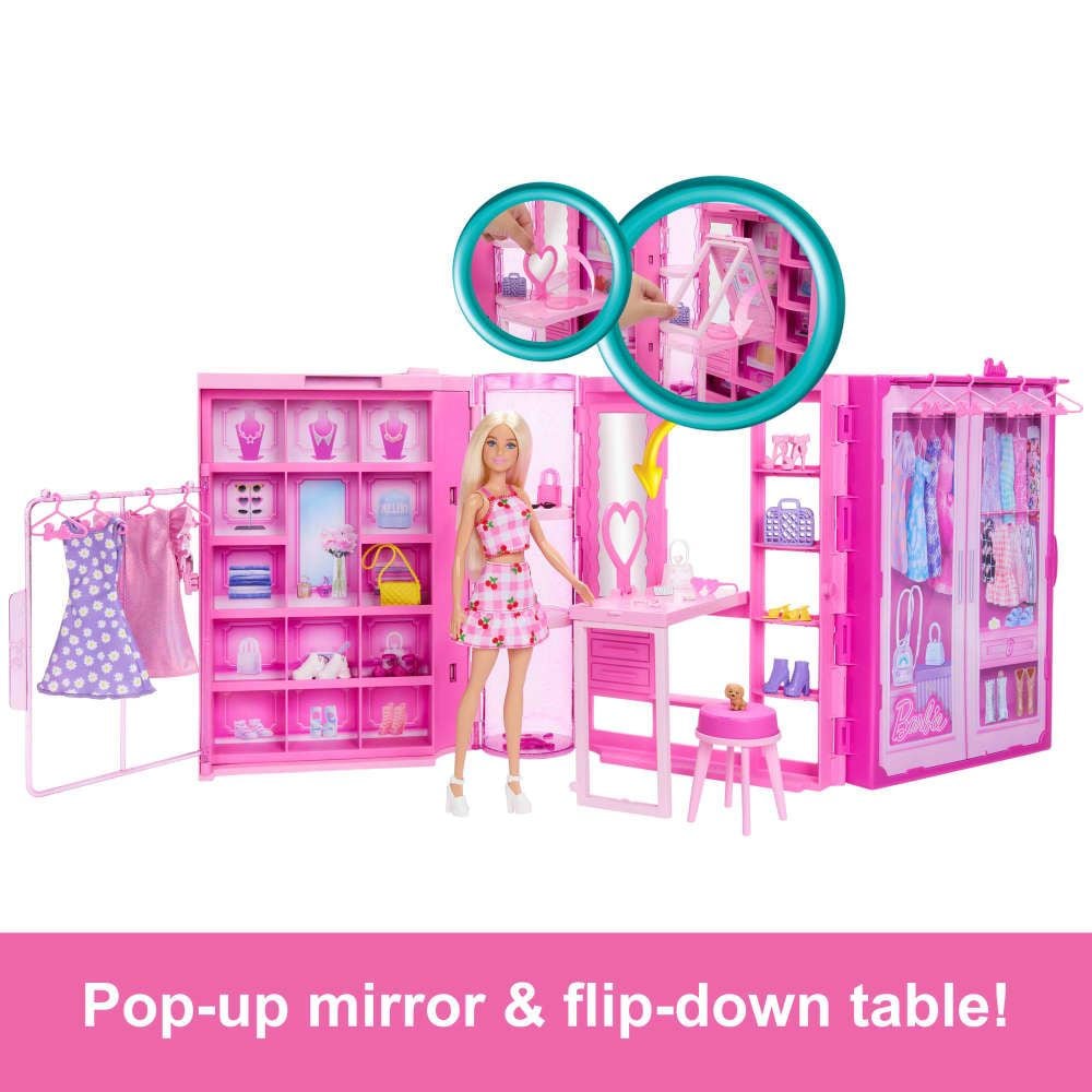 Barbie Dream Closet Toy Playset with Series 3.0 Fashion Doll and 25+ Accessories
