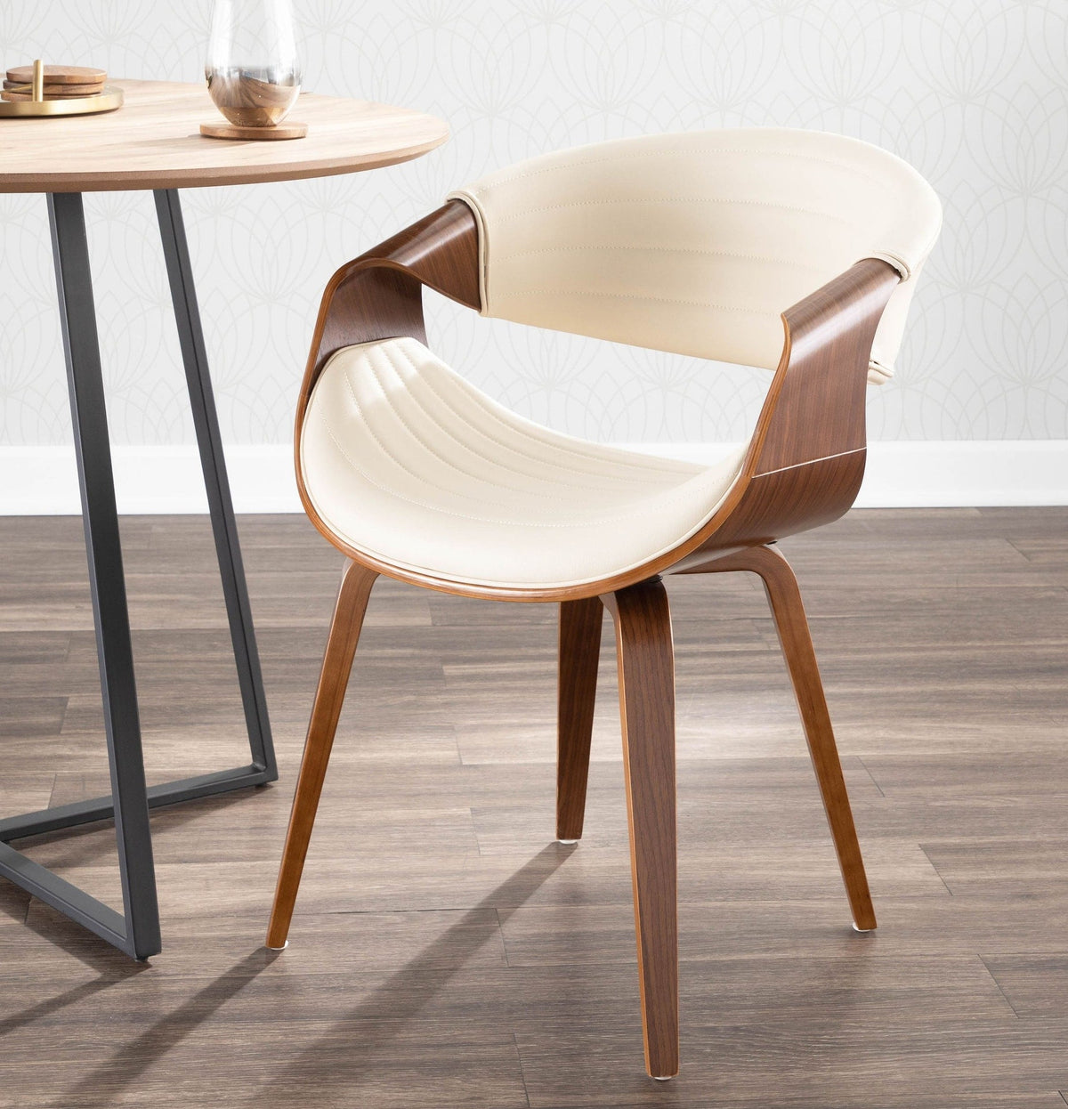 Lumisource Symphony Faux Leather Dining/ Accent Chair, Cream
