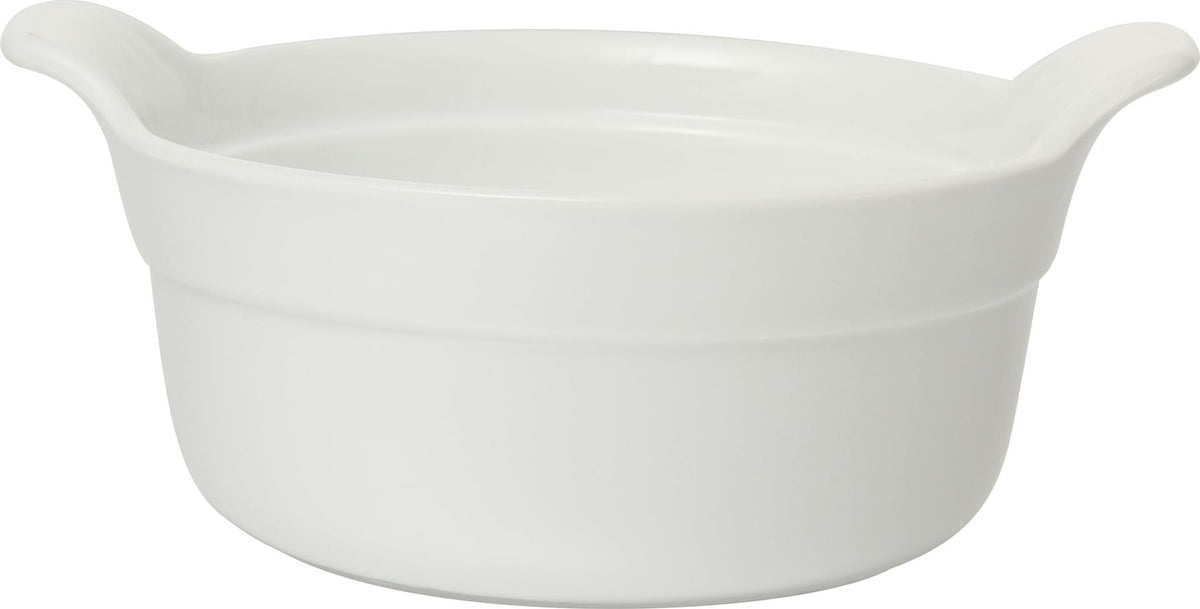 Mann Marketing Porcelain French Onion Soup Bowl with Handles, 475-mL, White