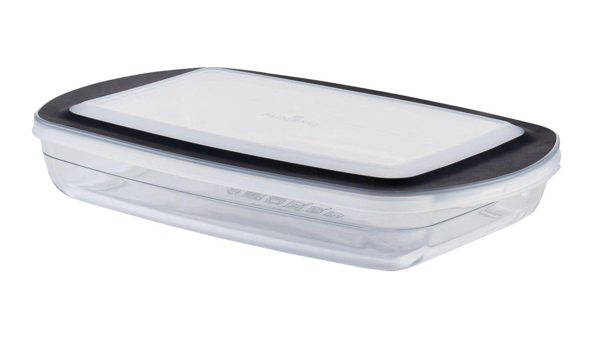 PADERNO Glass Rectangular Baking Dish with Lid, 2.8-qt