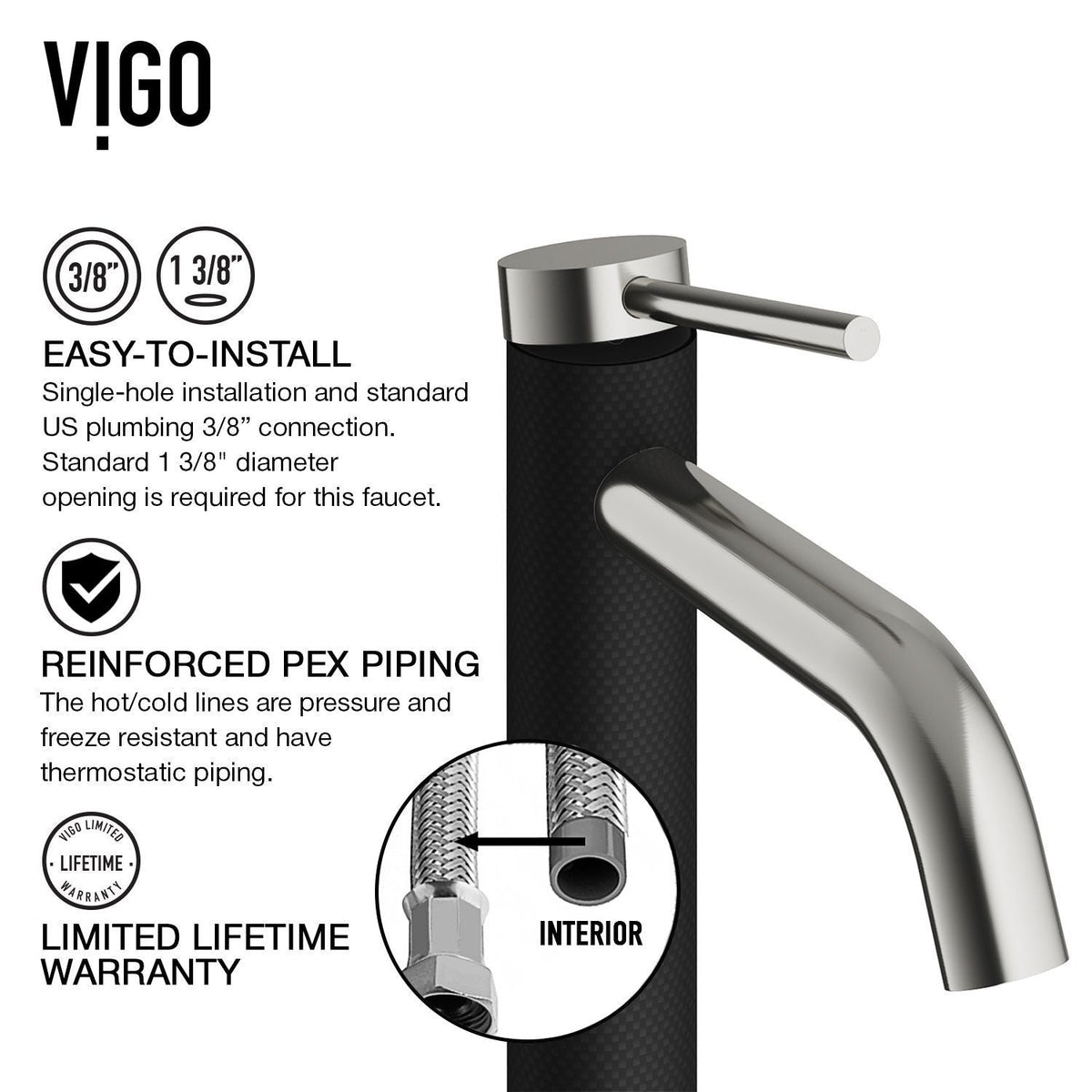 VIGO Glass Turquoise Water Bathroom Sink/Basin Set with Lexington Faucet and Rectangular Vessel