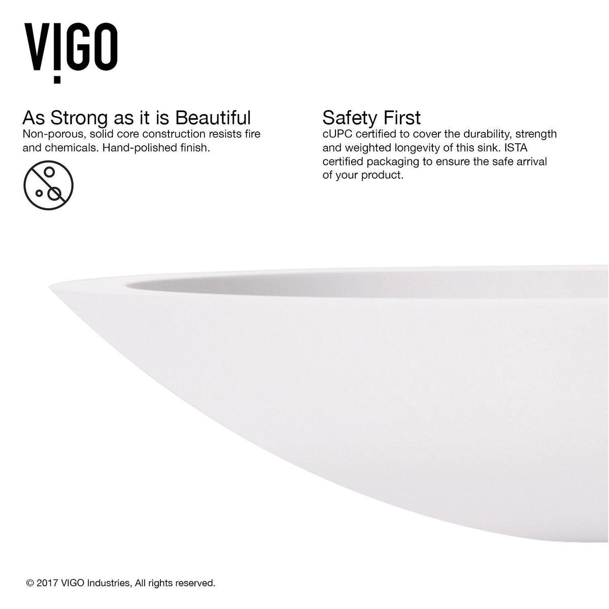 VIGO Wisteria Matte Stone Circular Vessel Bathroom Sink/Basin with Deep Bowl, White