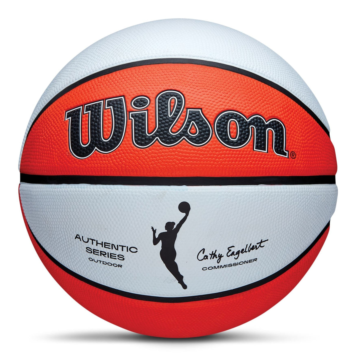 Wilson WNBA Authentic Series Youth Kids' Outdoor Basketball, Size 6 (28.5-in), Orange/White