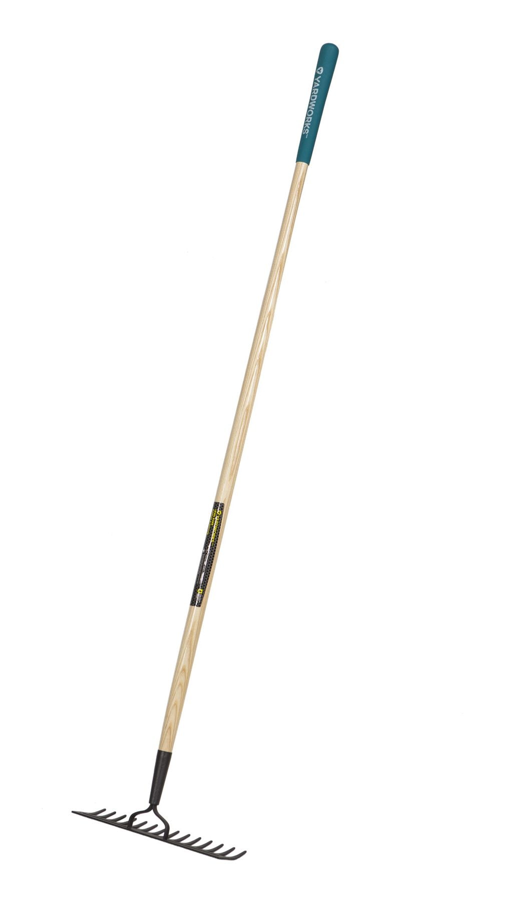 Yardworks 14-in Wide Metal 14-Tine Head Rake, 48-in Hardwood Shaft