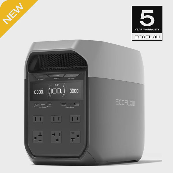 EF EcoFlow DELTA 3 Portable Power Station, Full Charge in 43 Min, 1024Wh LiFePO4 Battery, 1800W AC/100W USB-C Output, Solar Generator(Solar Panel... W9