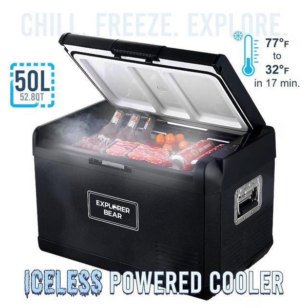 12V Car Fridge 50L 12/24V DC 110-240V AC Portable Freezer Compressor Cooler 0 H-50 H 3-Year Warranty W9