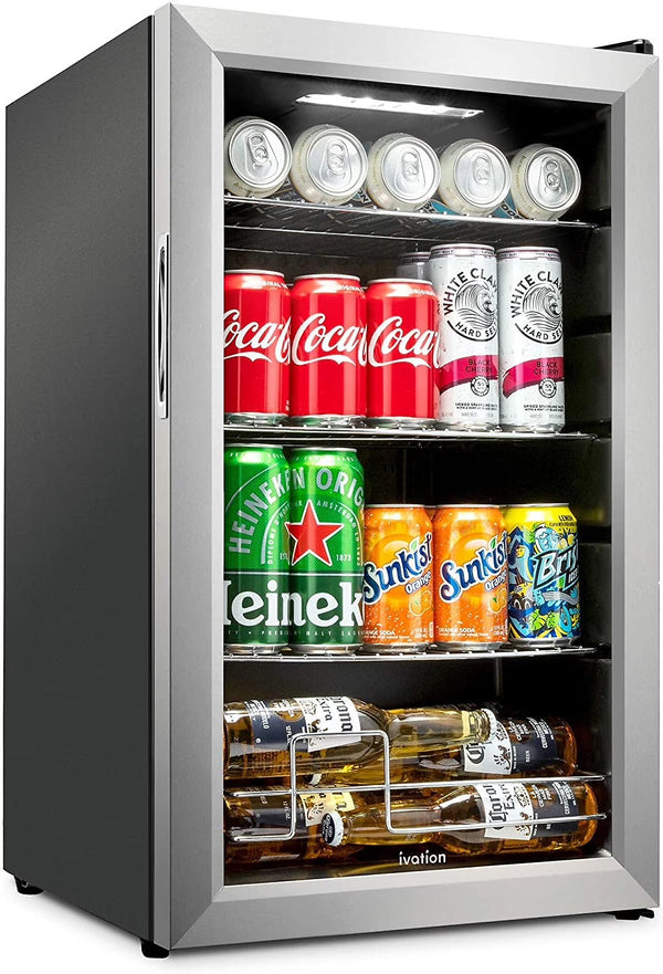 Ivation 101-Bottle Wine Cellar, Freestanding Mini Fridge - Stainless Steel K1