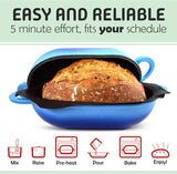 Super Simple Craft Bread Set. Cast iron Dutch oven [compact 2-bowl capacity] and perforated non-stick silicone liner.