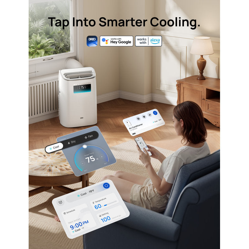 Dreo DR-HAC012S 8,000 BTU Smart Portable Air Conditioner – White