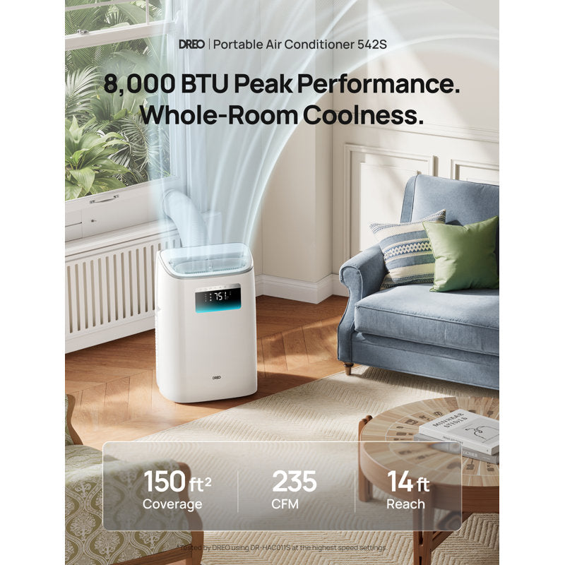 Dreo DR-HAC012S 8,000 BTU Smart Portable Air Conditioner – White