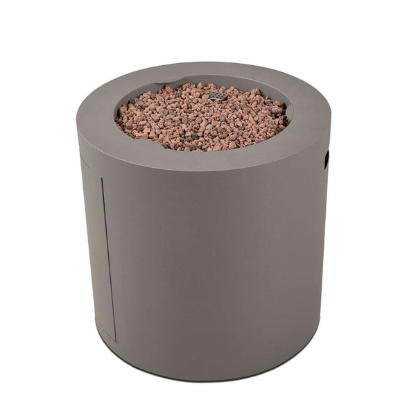 Aegean Steel Propane Fire Pit Hidden Tank in Mist Gray, 24-in Z5