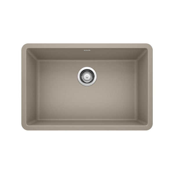 Blanco Precis SILGRANIT 27-in Single Bowl Undermount Kitchen Sink, Truffle N7