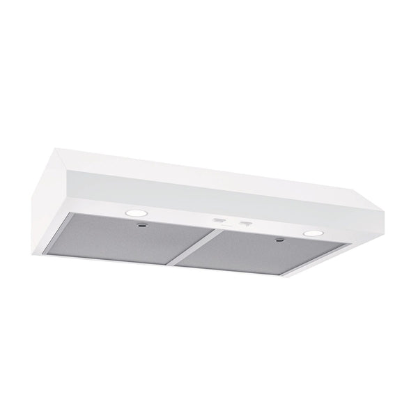 Broan Glacier1 350CFM Under Cabinet Kitchen Exhaust Fan Range Hood, White, 30-in T0
