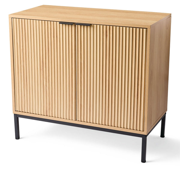 Canvas Byward Scallop Accent Cabinet Oak J7
