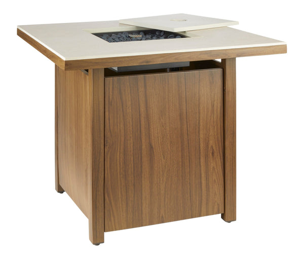 CANVAS Clarke LP Gas Outdoor Fire Table, 40,000 BTUs, 30-in, Brown Z5