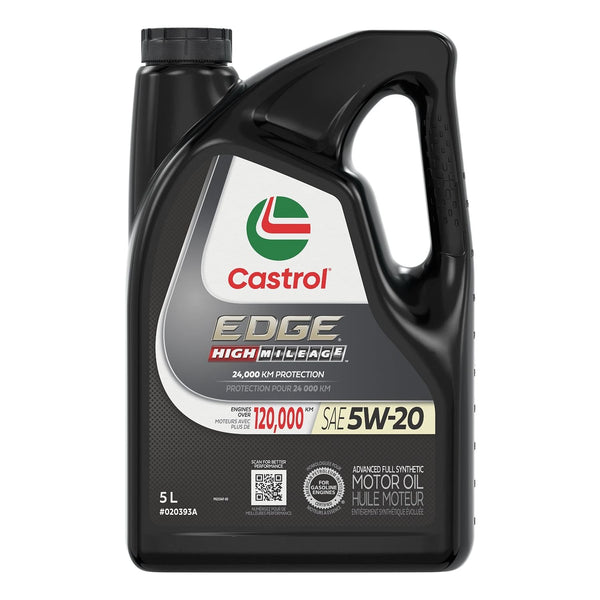 Castrol EDGE High Mileage 5W20 Synthetic Engine/Motor Oil, 5-L Q4