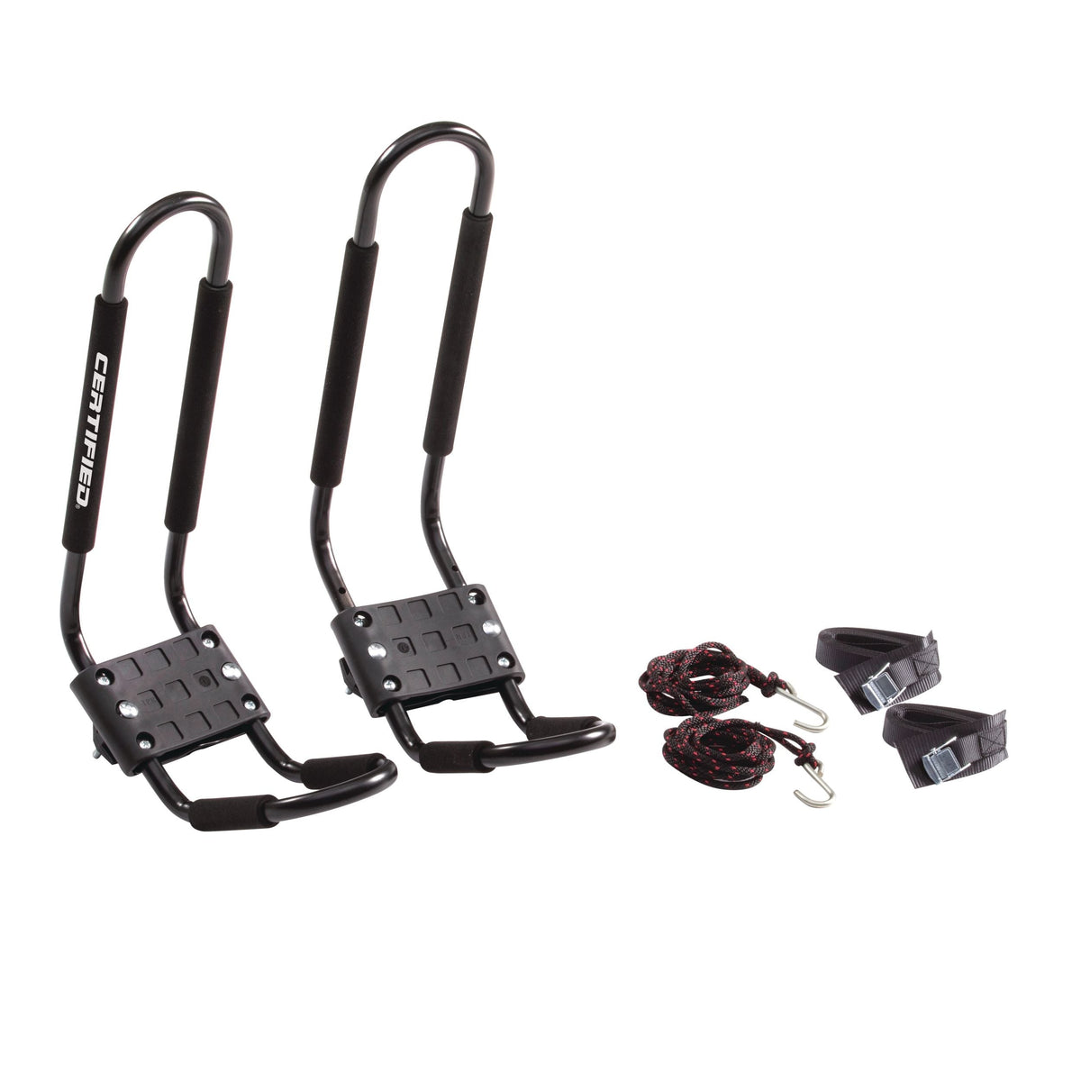 Certified Universal J-Rack Rooftop Mount Kayak Carrier, 2 Kayak Storage Capacity, Black