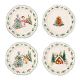 Core Home 15-cm Winter Berry Appetizer Plates, 4-pk