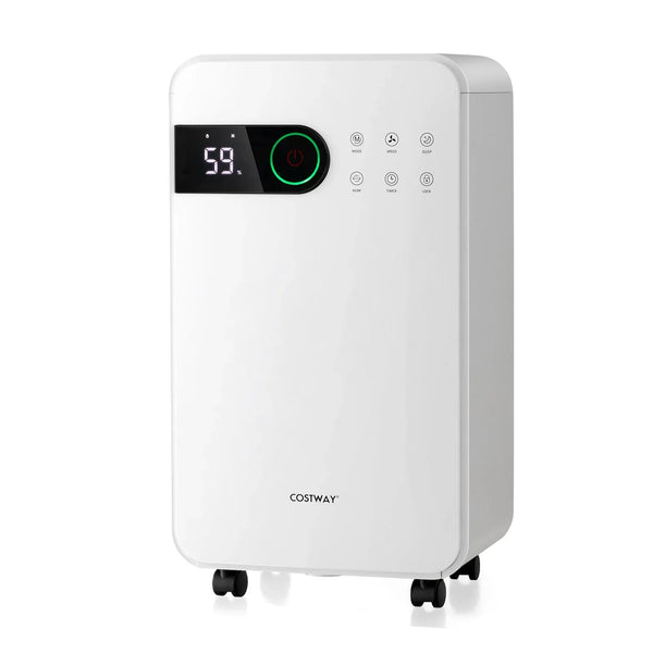 32 Pints Dehumidifier with Sleep Mode and 24H Timer for Home Basement-White I6