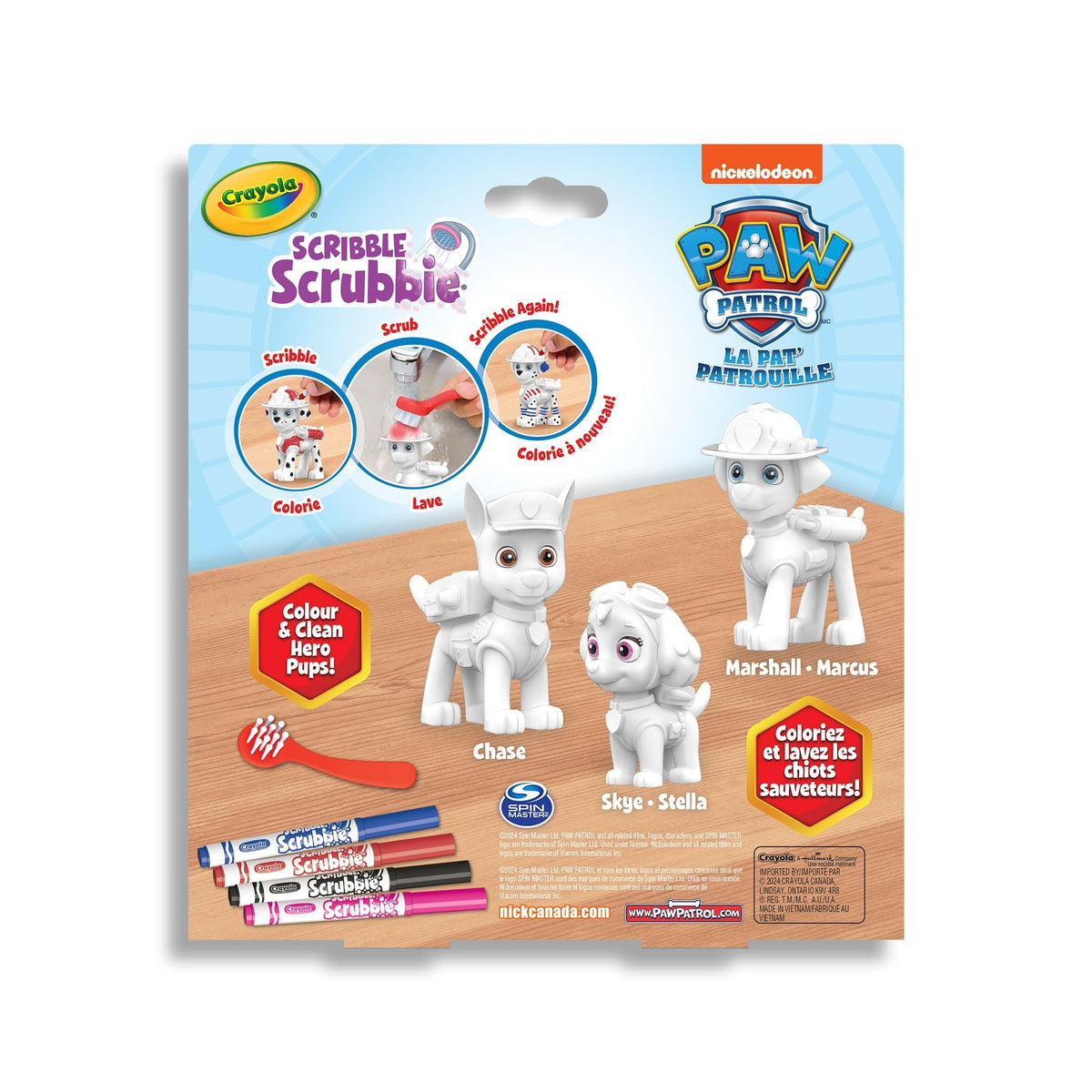 Crayola PAW Patrol Scribble Scrubbie Pets Activity Playset with Washable Markers, 3-pk, Ages 3+