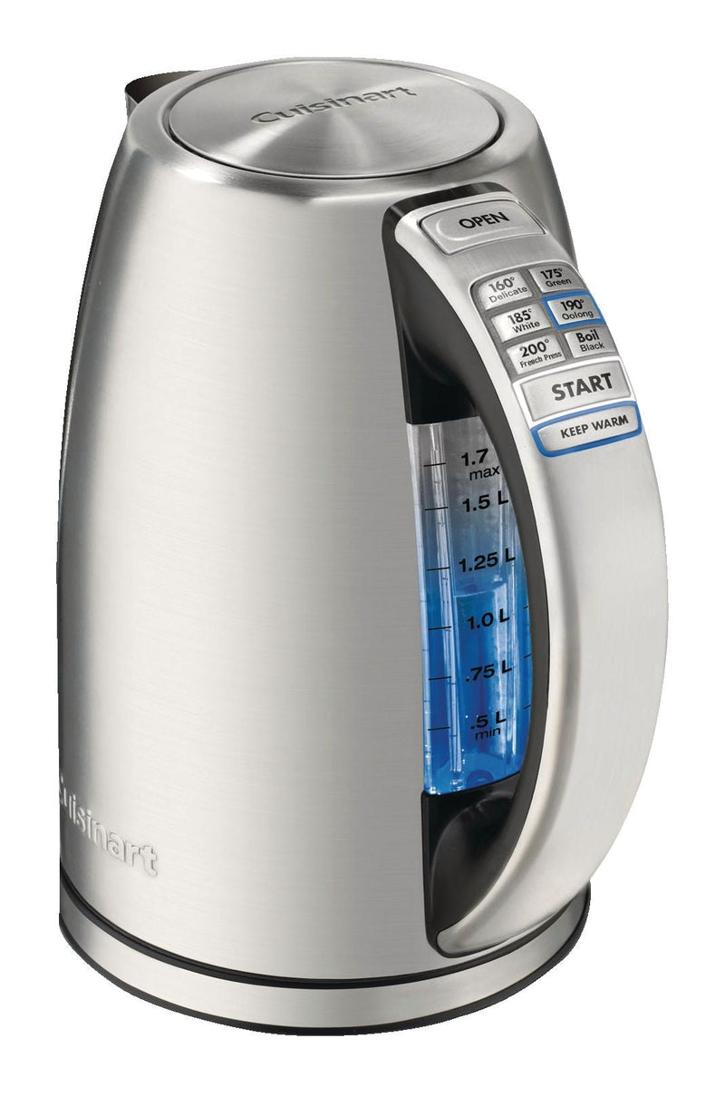 Cuisinart Cordless Electric Kettle with 7 Preset Temperatures, Stainless Steel, 1.7-L K9