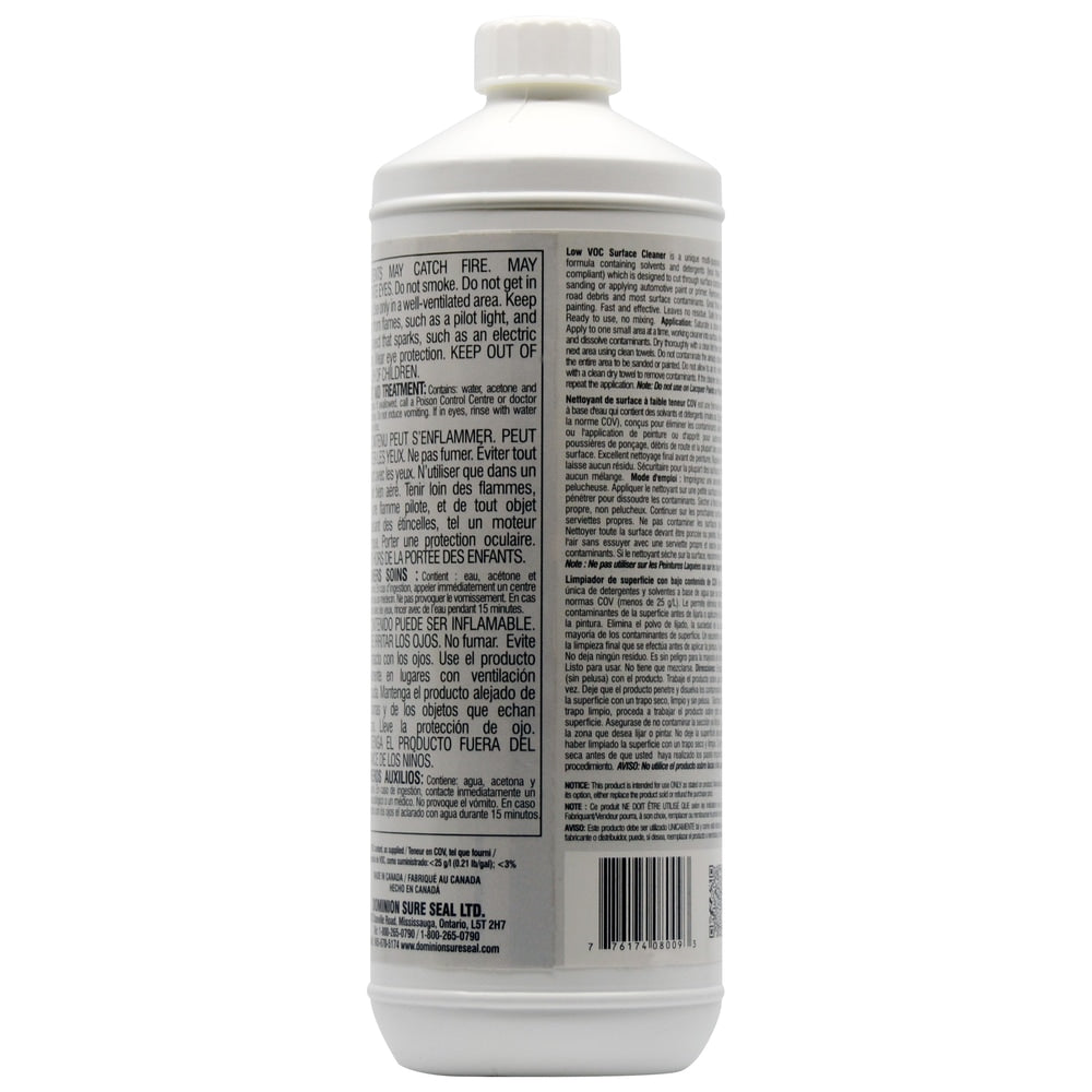 Dominion Sure Seal Low VOC Wax & Grease Remover, 946-ml