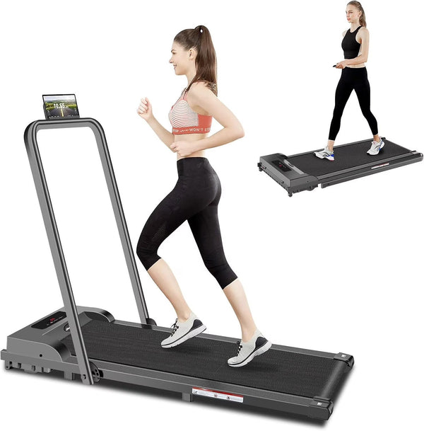 2 in 1 Walking Pad Treadmill, Foldable Treadmills with Handle Bar, 2.5HP Portable Folding Treadmill with Remote Control, Under Desk Treadmill for... R3