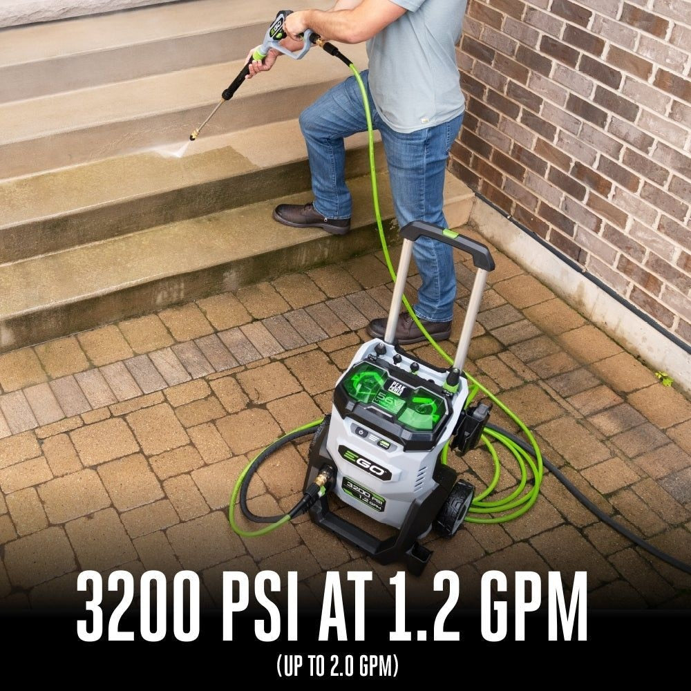 EGO HPW3204-2 POWER+ 3200 PSI Pressure Washer with 2 x 6.0Ah Batteries and 320W Charger