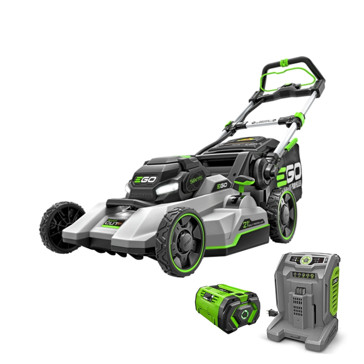 EGO POWER+ 56V Brushless Cordless 21-in Self-Propelled Lawn Mower, Includes (1) 10Ah Battery and (1) 700W Turbo Charger, LM2156SP