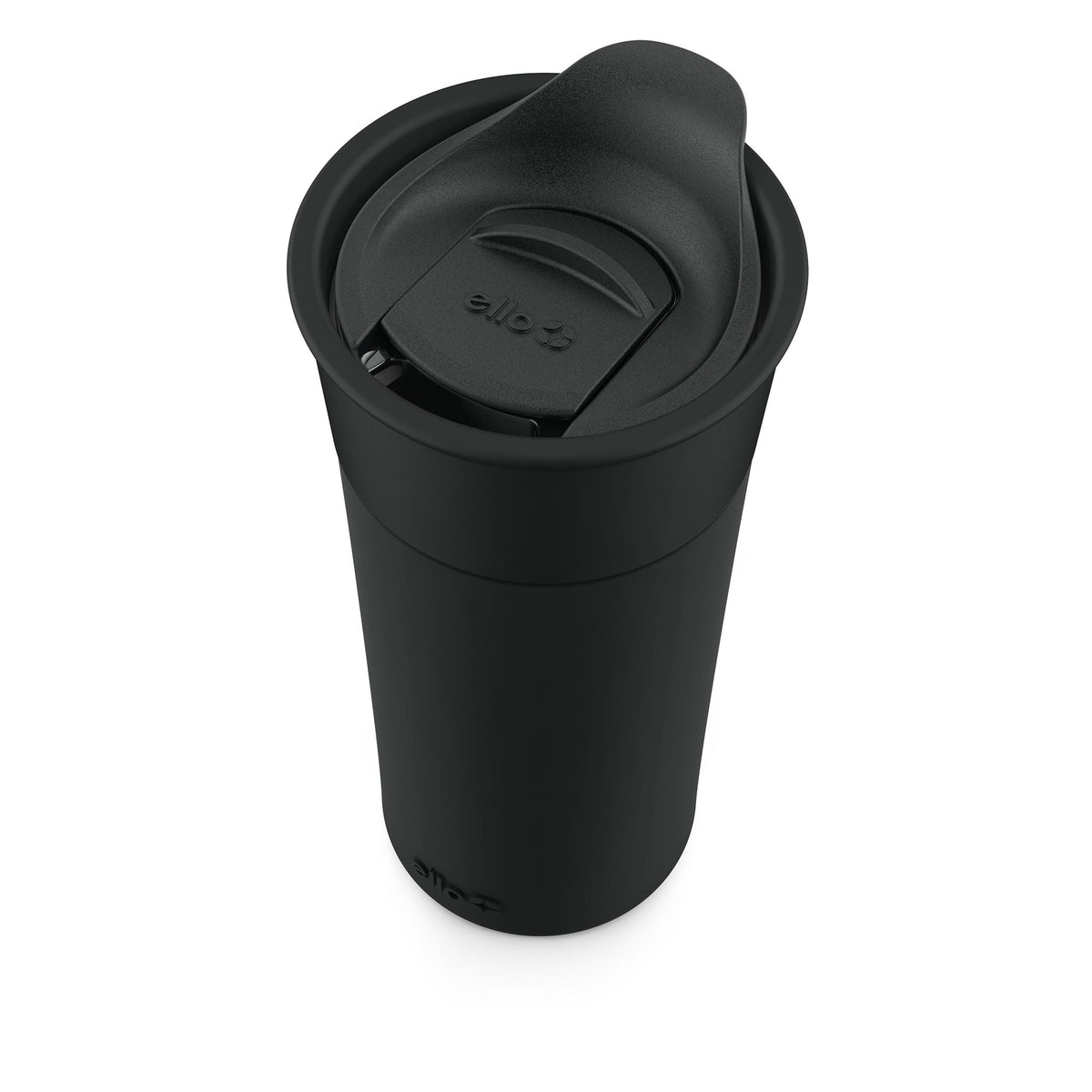 ello Ogden Ceramic Travel Mug, 16-oz, Black, with Silicone Insulated Sleeve