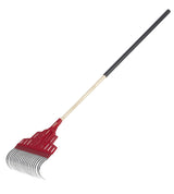 Garant Multi-Purpose Poly Steel 20-Tine Leaf Rake, Wooden Shaft, 65.5-in