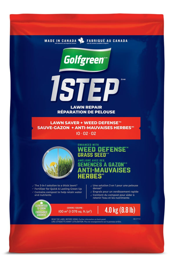 Golfgreen 1-Step Lawn Saver + Weed Defense 10-02-02 Grass Seed, 4-kg H4