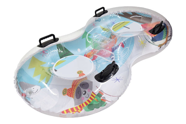 Gracious Living 2-Person Duo Inflatable Winter Snow Tube B3