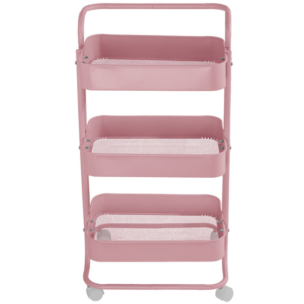 Gracious Living Three-Tier Utility Cart, Pink U4