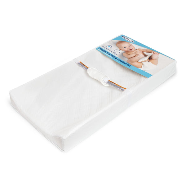 Graco Premium Contoured Baby Changing Pad with Non-Skid Bottom, White R0