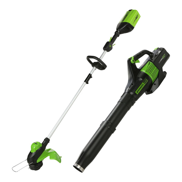 Greenworks 60V 13-in String Trimmer & 540CFM/140MPH Blower Combo Kit with 4.0Ah Battery & Charger I3