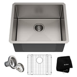 Kraus Standard PRO Undermount Stainless Steel Single Bowl Kitchen Sink, 21x18x10-in