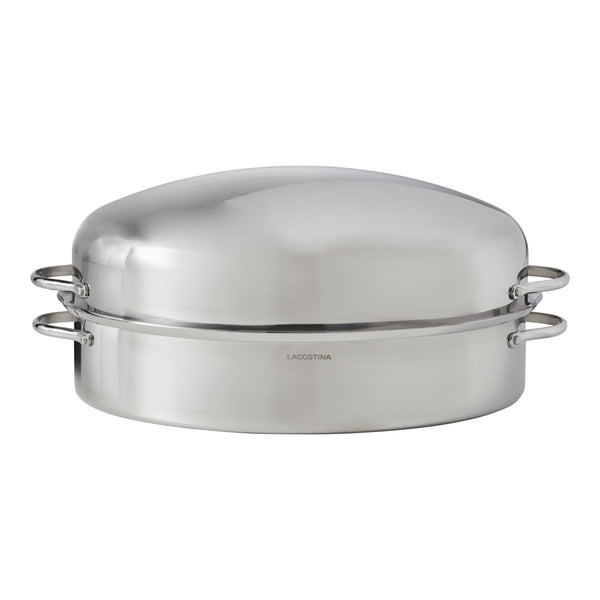 Lagostina 18/10 Stainless Steel Roaster with Removable Rack, 43 x 33cm K3