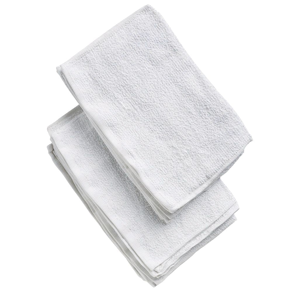 Libman Heavy Duty All-Purpose Machine Washable 100% Cotton Terry Towels, White, 12-pk