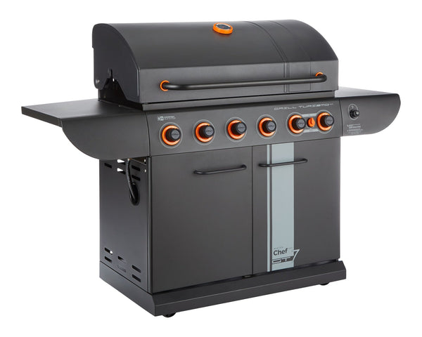 MASTER Chef Grill Turismo 680 7-Burner Convertible LP Gas BBQ J1