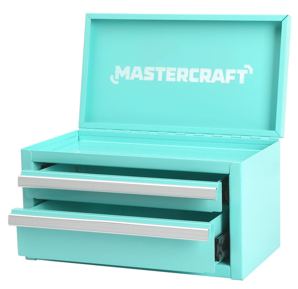 Mastercraft Mini Toolbox with 2 Drawers, Aqua J3