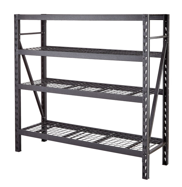 MAXIMUM Adjustable 4-Shelf Heavy Duty Steel Metal Storage Rack / Shelving Unit, 77 x 24 x 72-in F9
