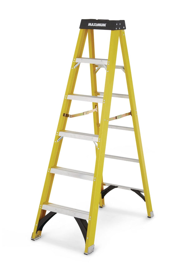 MAXIMUM Grade 1A Fibreglass Step Ladder, 300-lb 6-ft F4