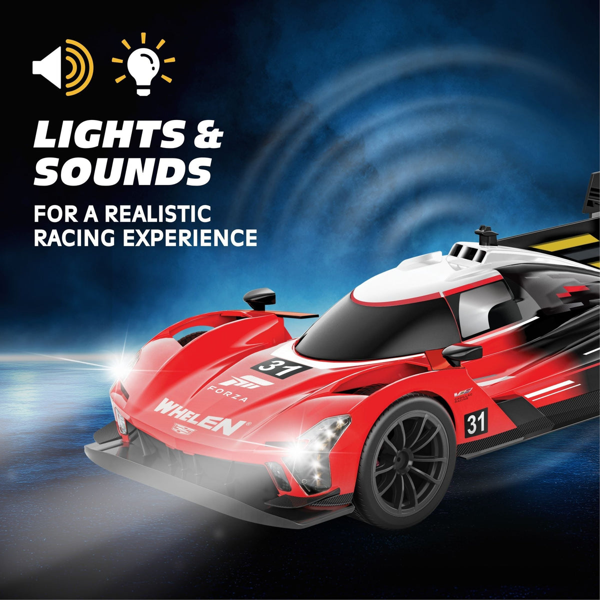 MotorDayz 1:8 R/C USB-Powered Cadillac V-Series Forza Motorsport Cover Feature Toy Vehicle for Ages 6+