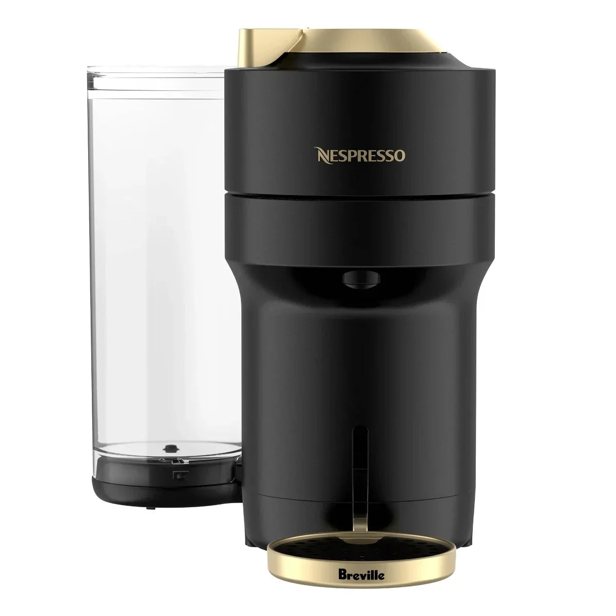 Nespresso Vertuo Pop+ Deluxe Coffee and Espresso Machine by Breville with Aeroccino with $25 Nespresso Coffee Credit, Matte Black and Gold