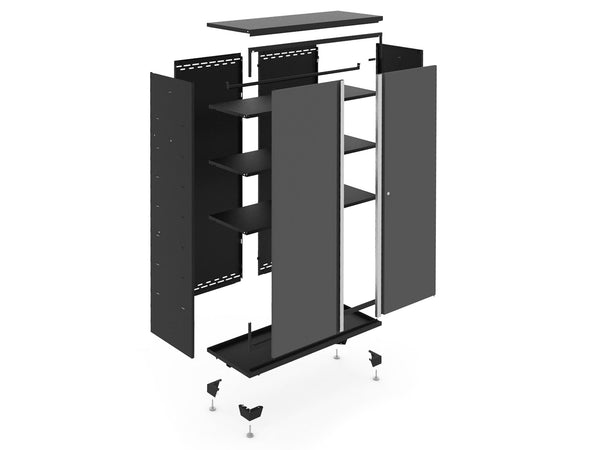 NewAge Bold 3.0 Series 24-Gauge Steel Garage Cabinetry Set with Stainless Steel Top, Partial Assembly, 96-in x 18-in x 72-in, 6-pc N0