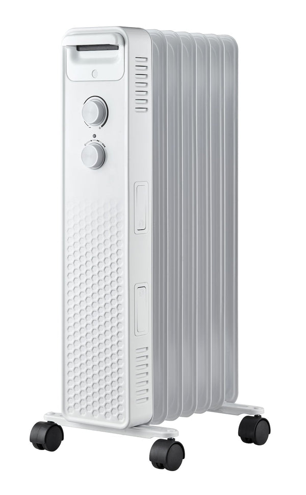NOMA 3-Setting Mechanical Oil Filled Heater with Adjustable Thermostat, Castors & Handle, 1500W, White K6