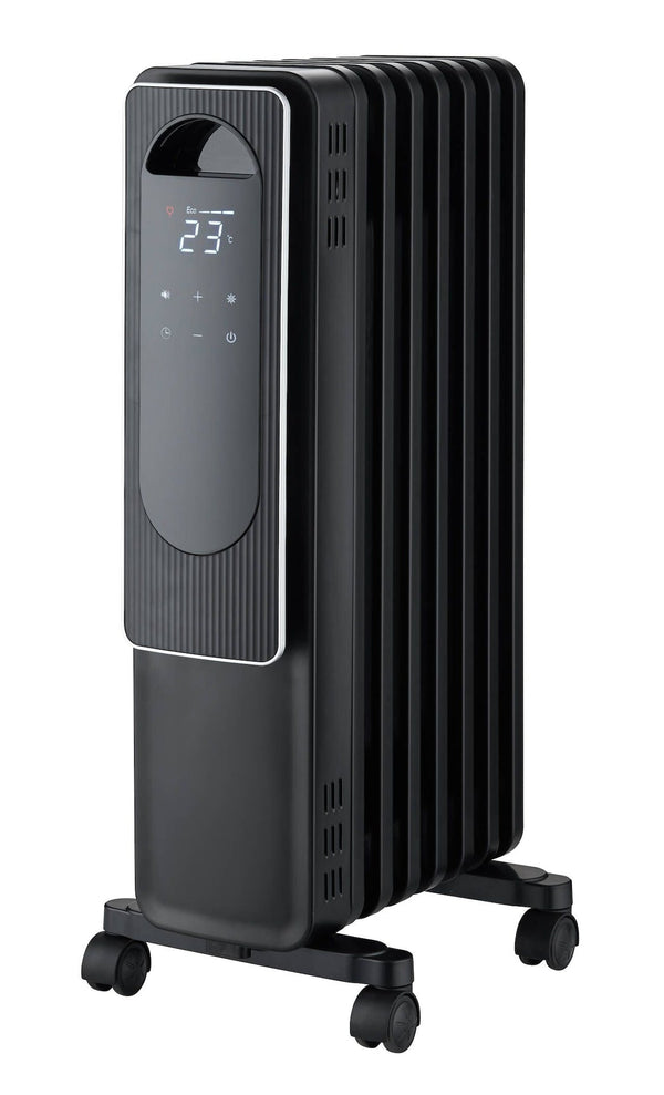 NOMA Digital Electric Oil-Filled Radiator Heater with Remote Control, 1500W, Black J4
