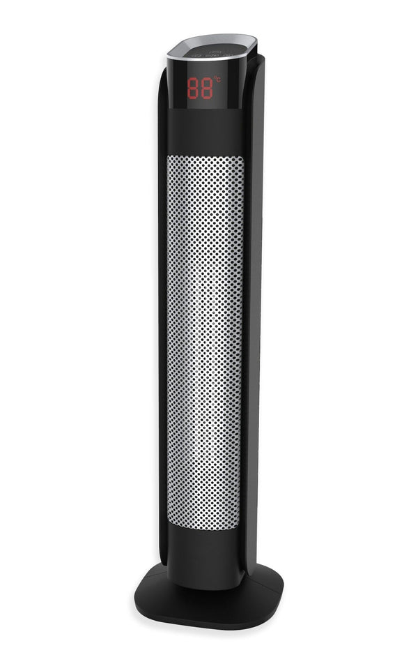 NOMA Oscillating Tower Ceramic Heater withRemote Control & Thermostat, 1500W, Black, 30-in M0